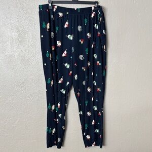 Sleep Chic Christmas Cats Holiday Pajama Pants Women’s Plus 2X Navy With Pockets